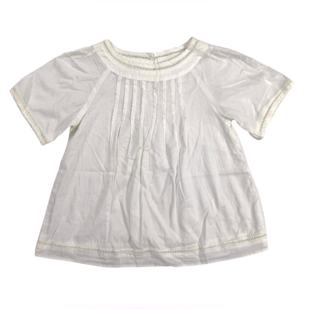 Crewcuts Short Sleeve‎ Ruffle Shirt in White Size 3 Girl